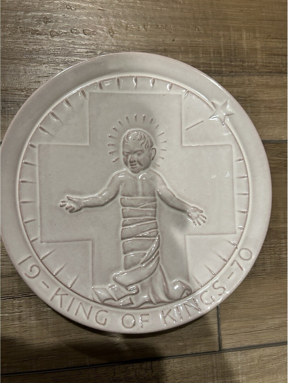 Frankoma Pottery Christmas Plate 1970 John Frank Vintage King of Kings Jesus